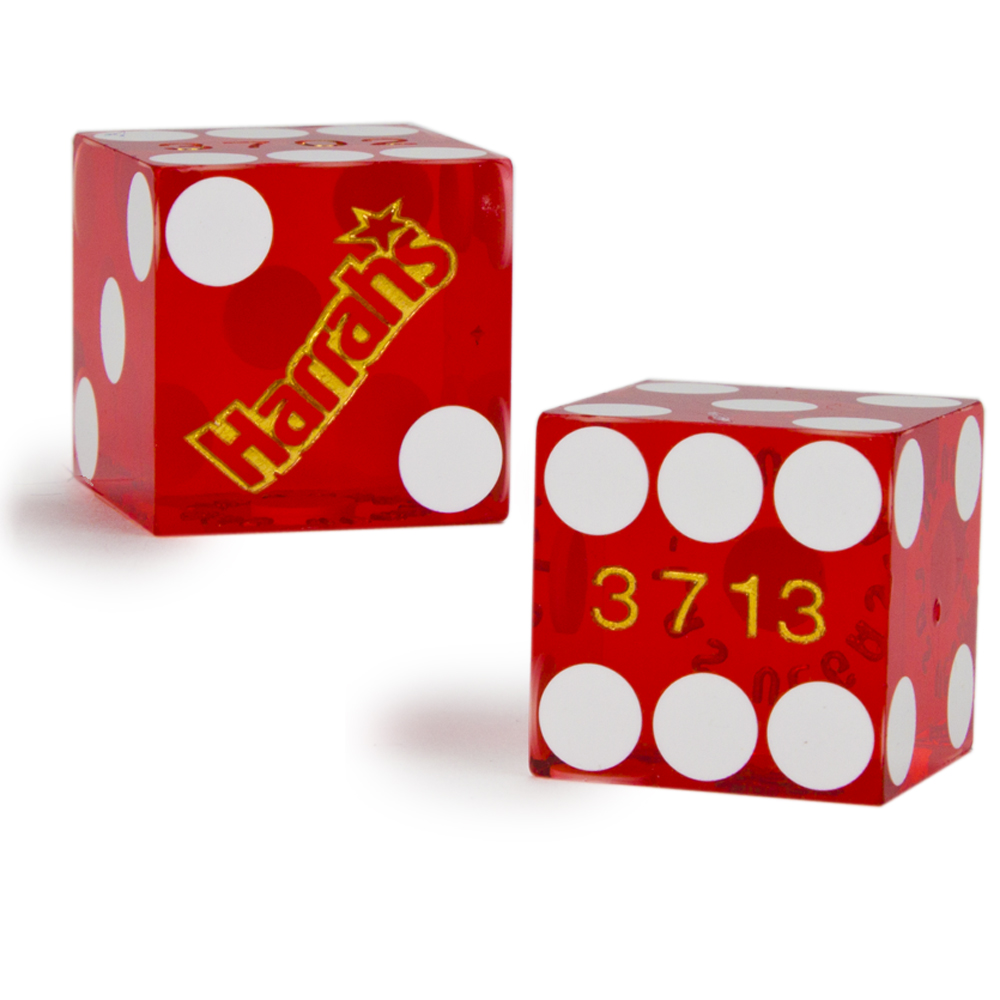 Authentic Cancelled 19mm Casino Dice Used at Palace Station Casino Pair of 2 