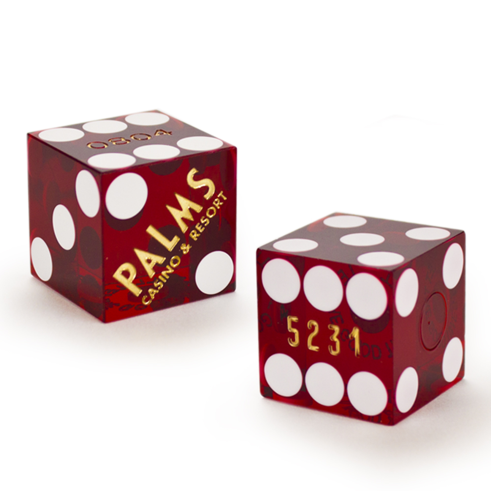 clear PURPLE numbered Authentic PAIR OF PALMS LAS VEGAS CASINO DICE 